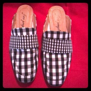 Free People Slip On Gingham Shoes